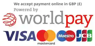 Payment Logos - Payment in GBP via Worldpay